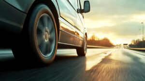 toyota driving on road