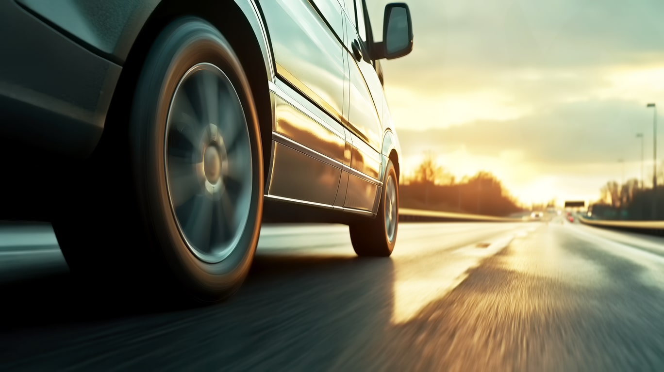 toyota driving on road